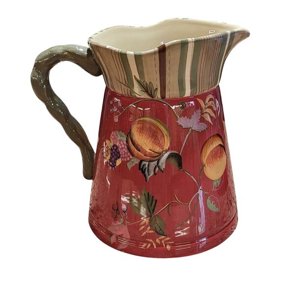 Tracy Porter Octavia Hill Garden Hand Painted Floral Pitcher 9” - Picture 15 of 16